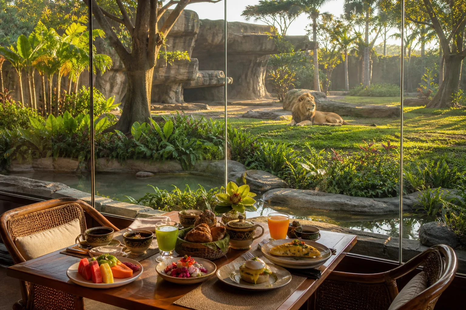 Buffet Breakfast with Lion