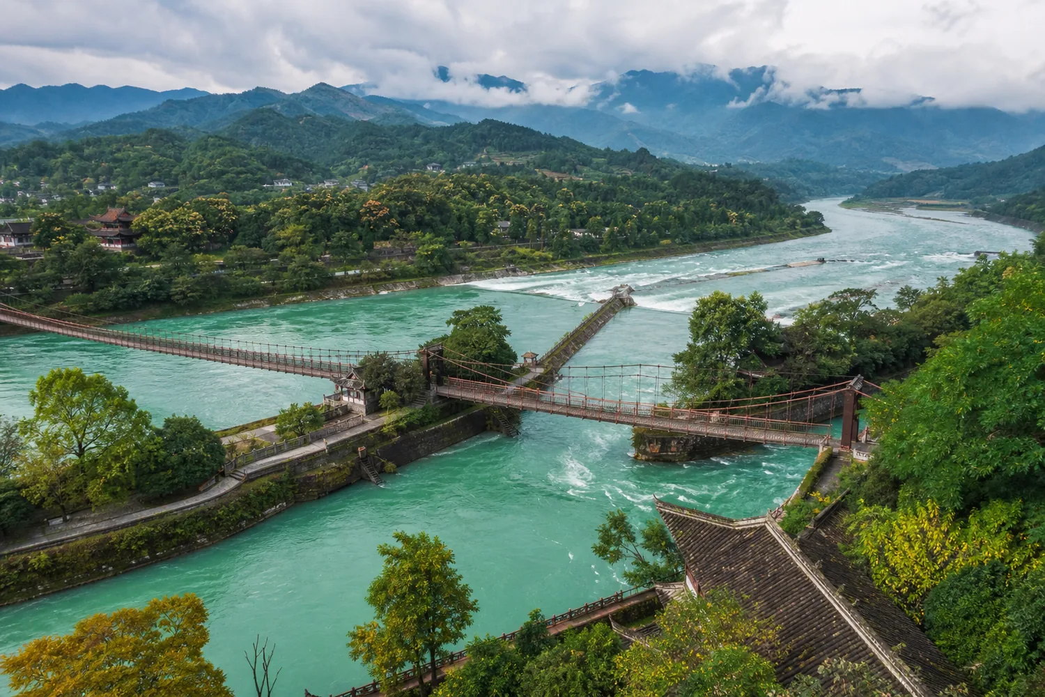 第三天都江堰水利景区与南桥夜色