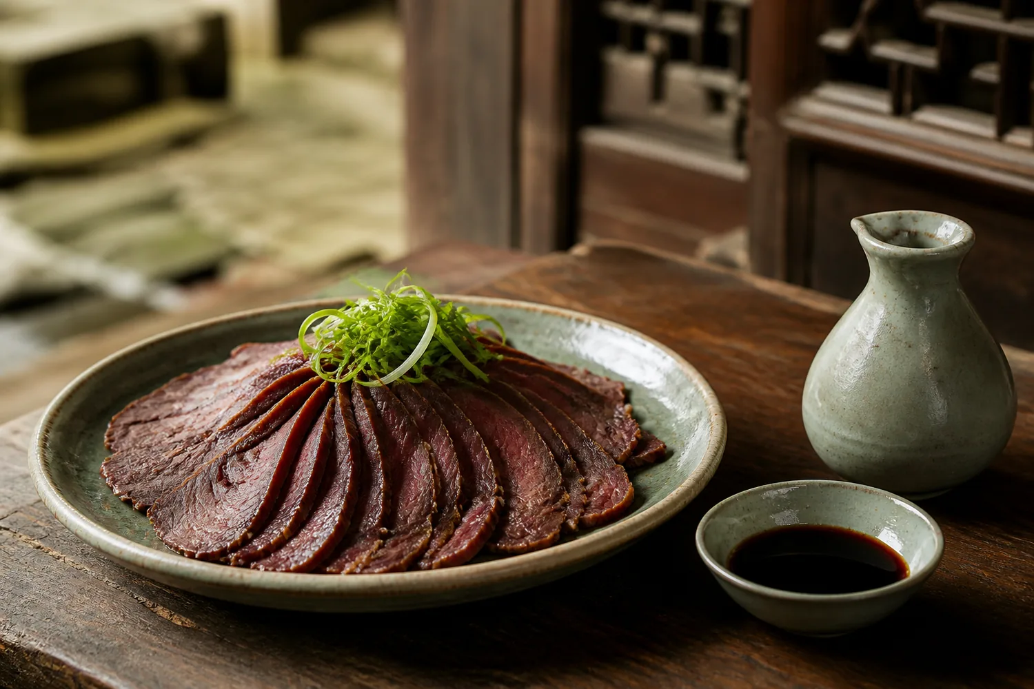 四川香卤牛肉与蘸碟