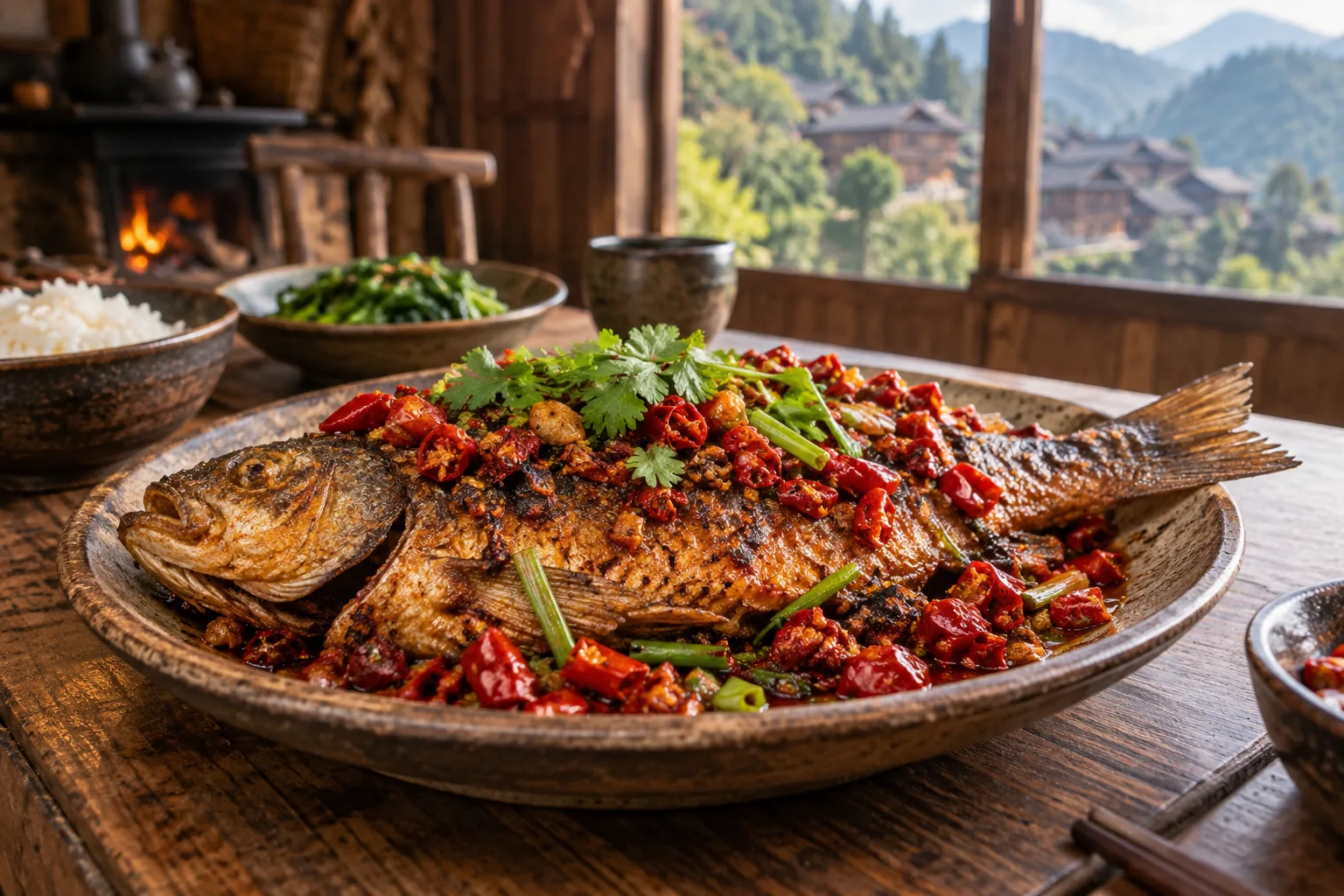 Guizhou dry-braised fish · food illustration