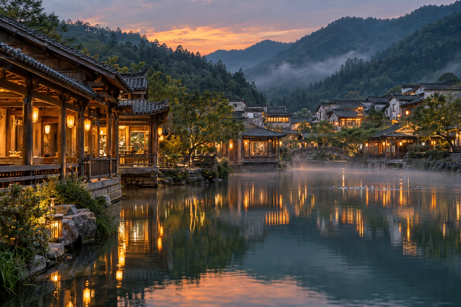 葛仙村・一池灯影