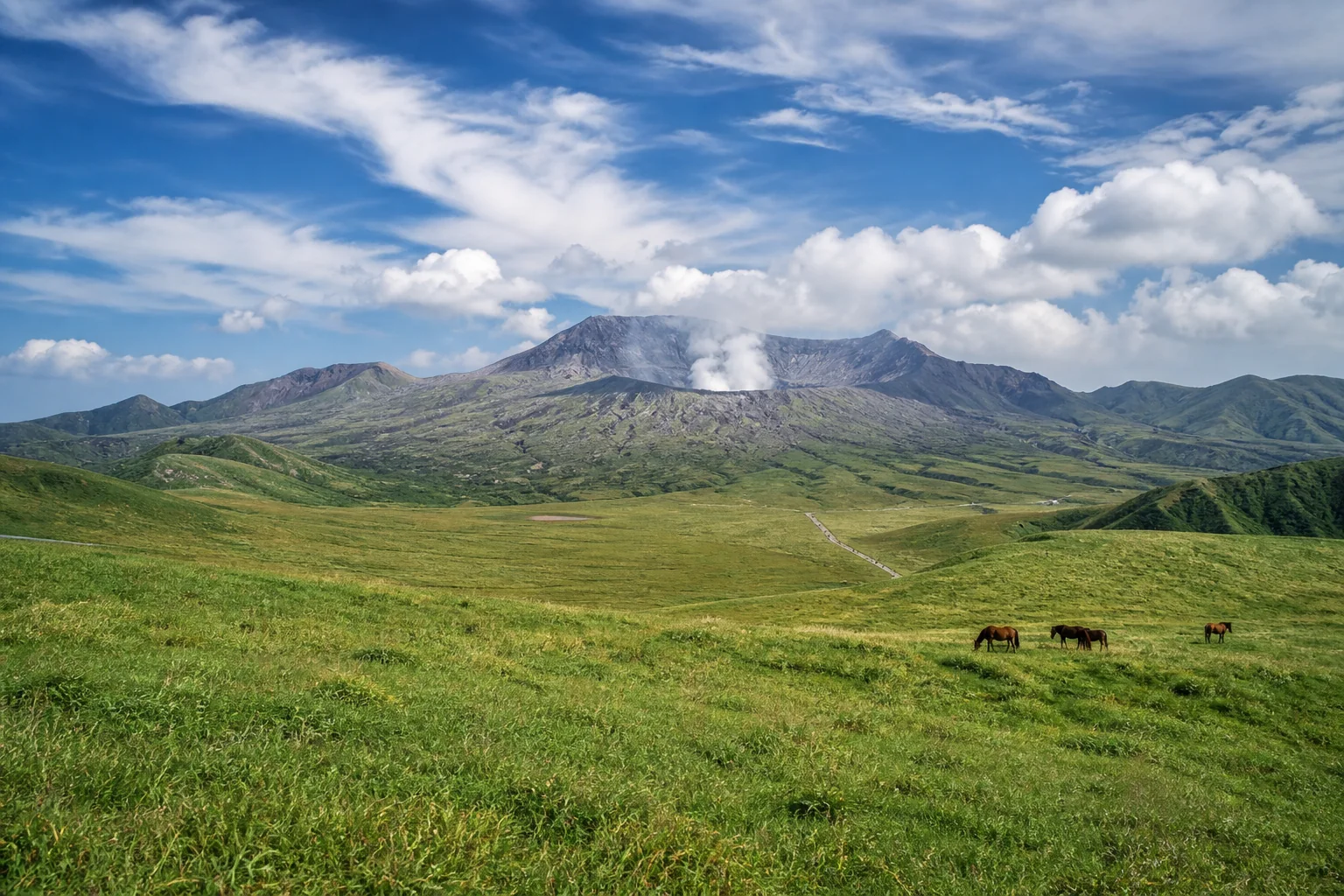 阿苏火山口与草千里