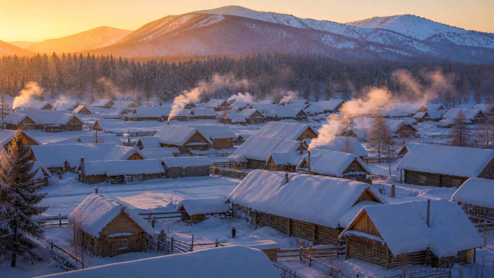 Hemu's Wooden Village Still Feels Alive in Deep Winter