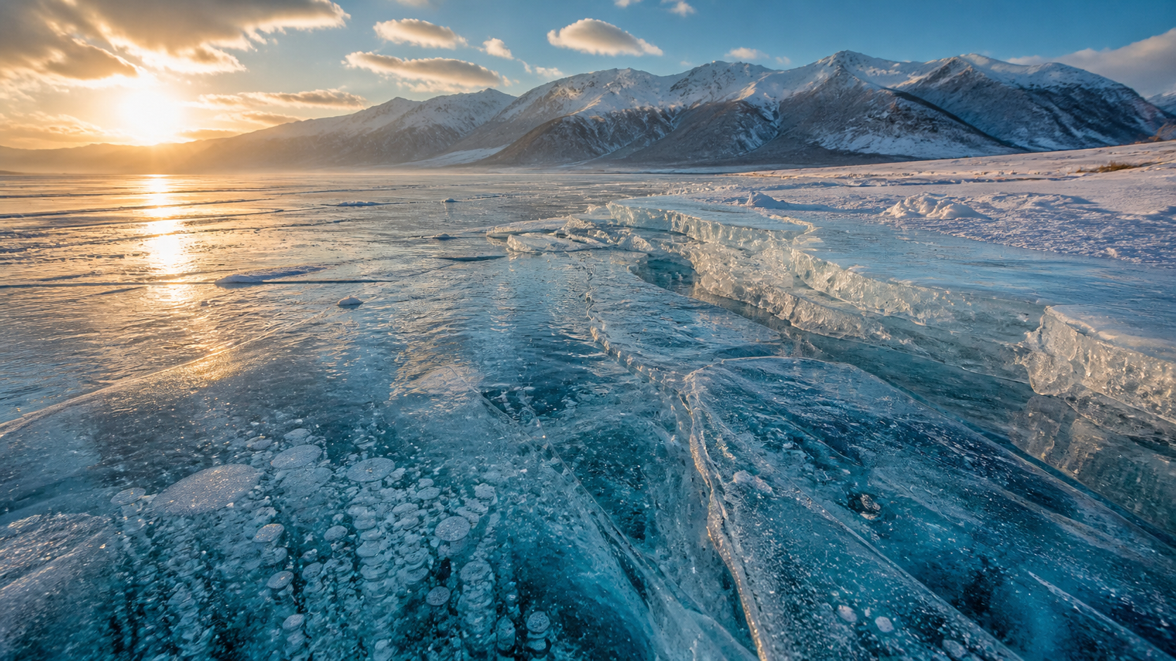 Sayram's Blue Ice Is Shaped by Wind, Cold and Water