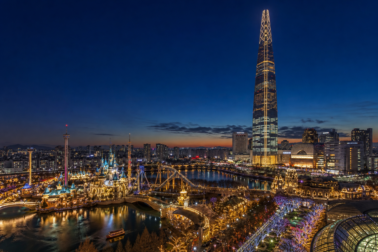 Lotte World to the Seoul Skyline