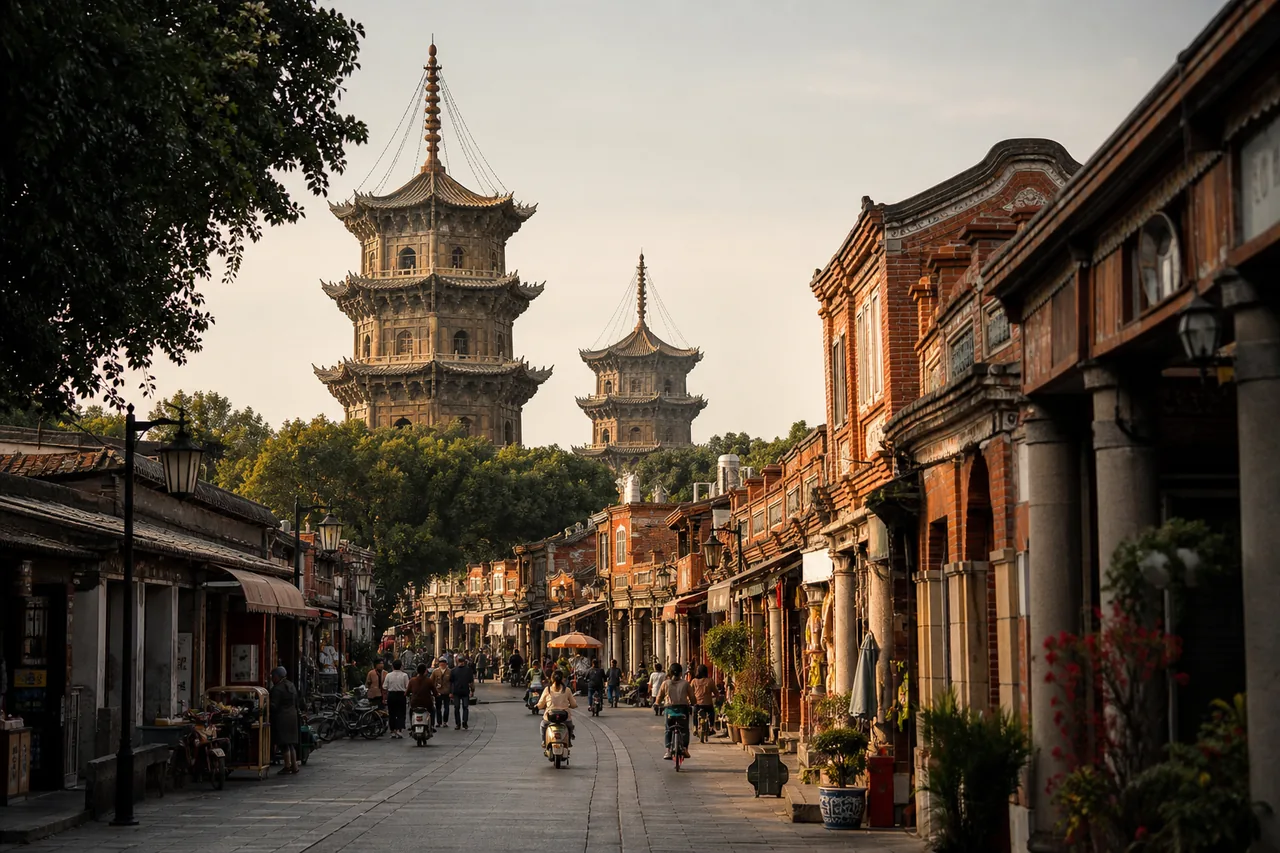 泉州西街与开元寺东西塔 Quanzhou West Street and Kaiyuan Temple pagodas