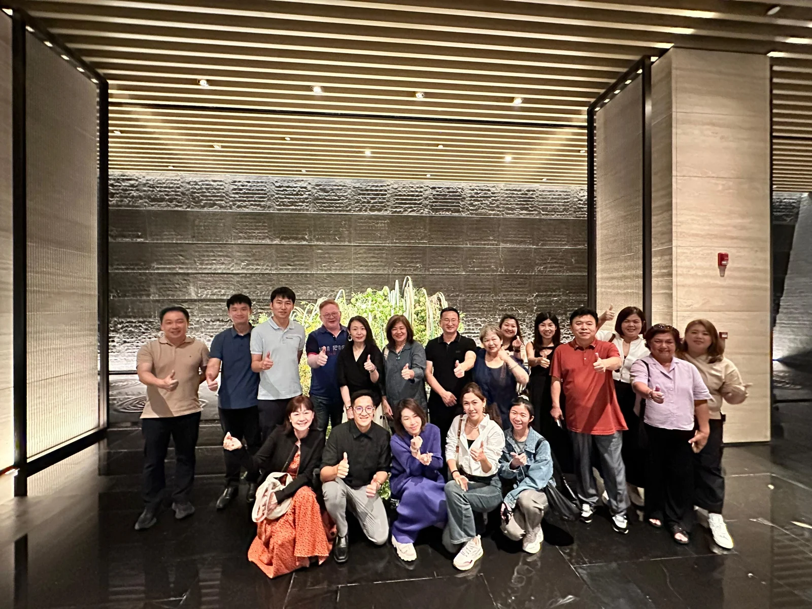 Travellers gathered together during a tour