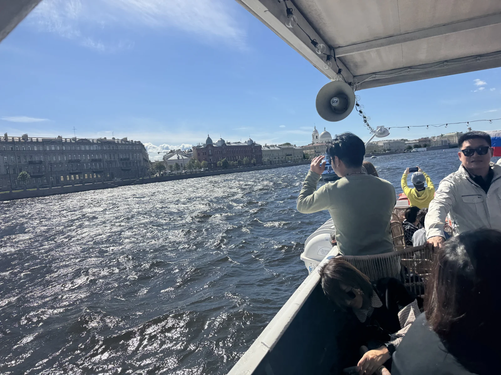 City scenery seen during a boat trip in Russia