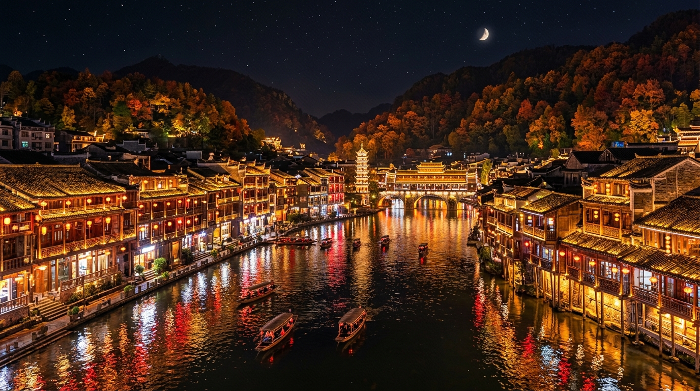 凤凰古城夜色