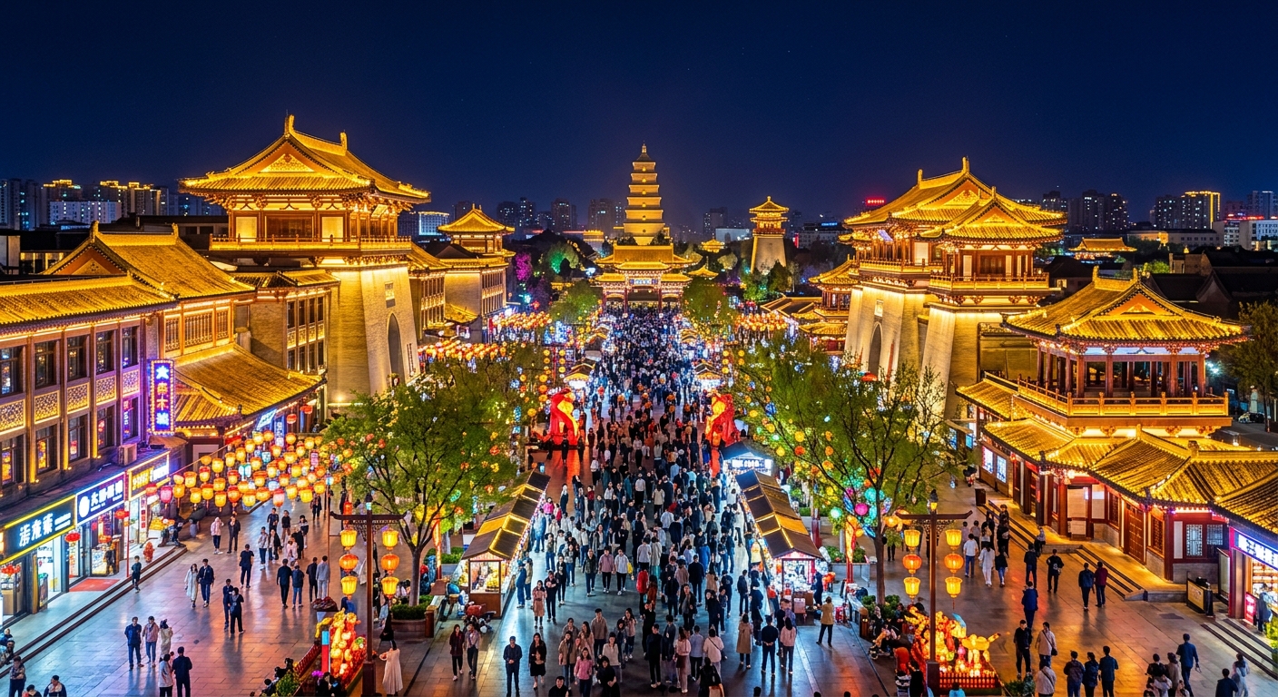 大唐不夜城夜景 Datang Everbright City at Night